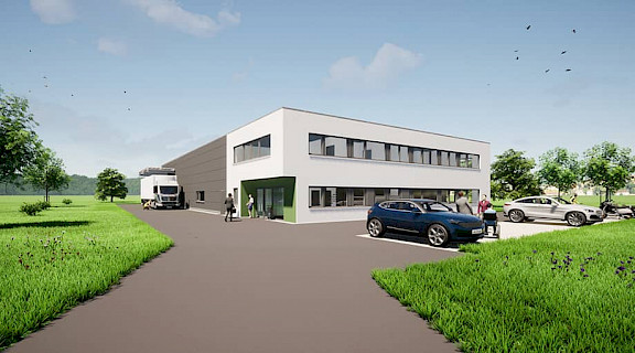 Lagerhalle bauen in Bad Wurzach - 3D-Visualisierung der Projektentwicklung von Kuhn Bau