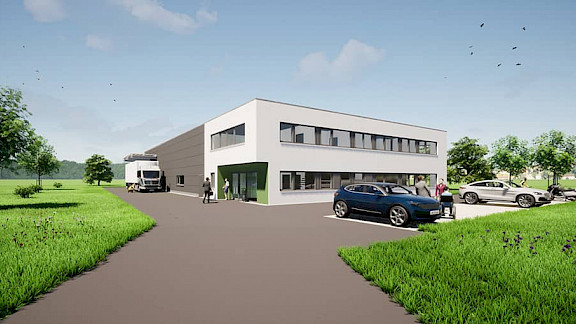 Lagerhalle bauen in Bad Wurzach - 3D-Visualisierung der Projektentwicklung von Kuhn Bau